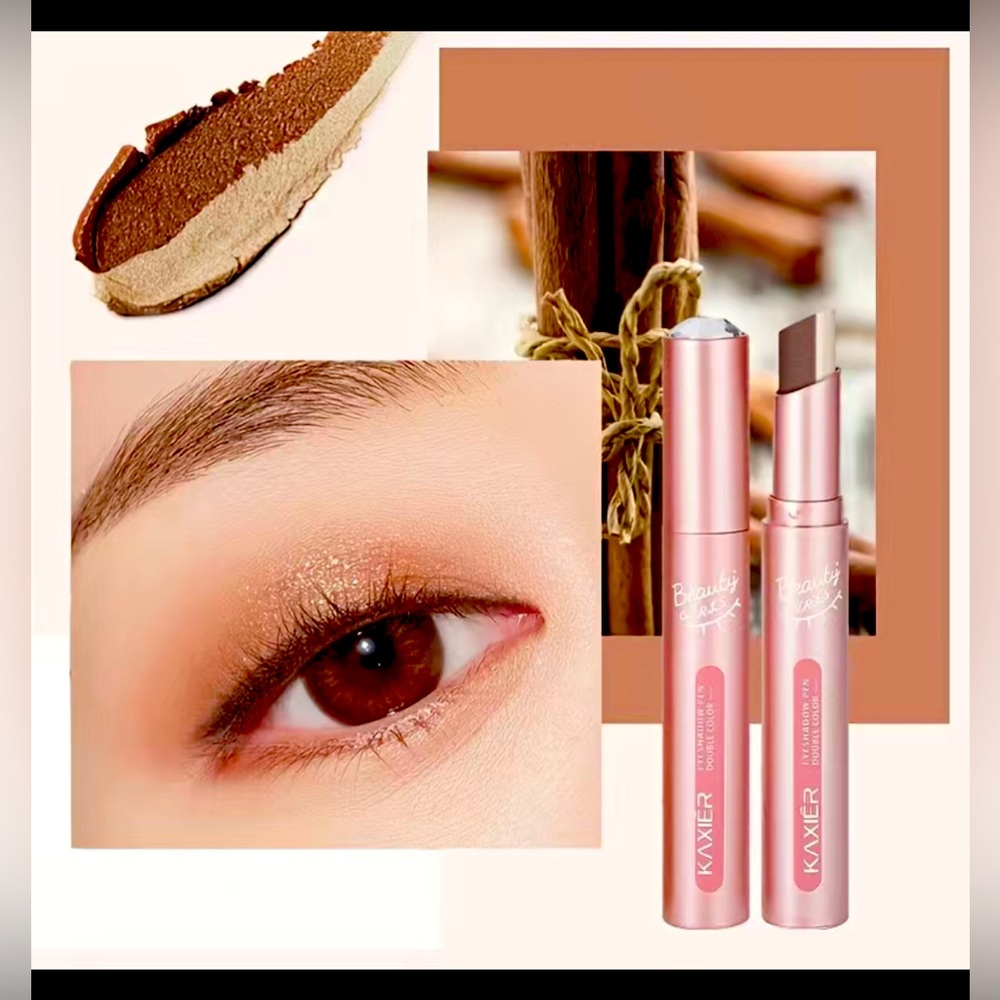 🌺 Double Color Eye Shadow in Coffee Brown 🤎, Quick Shadow Stick from Kaxier
